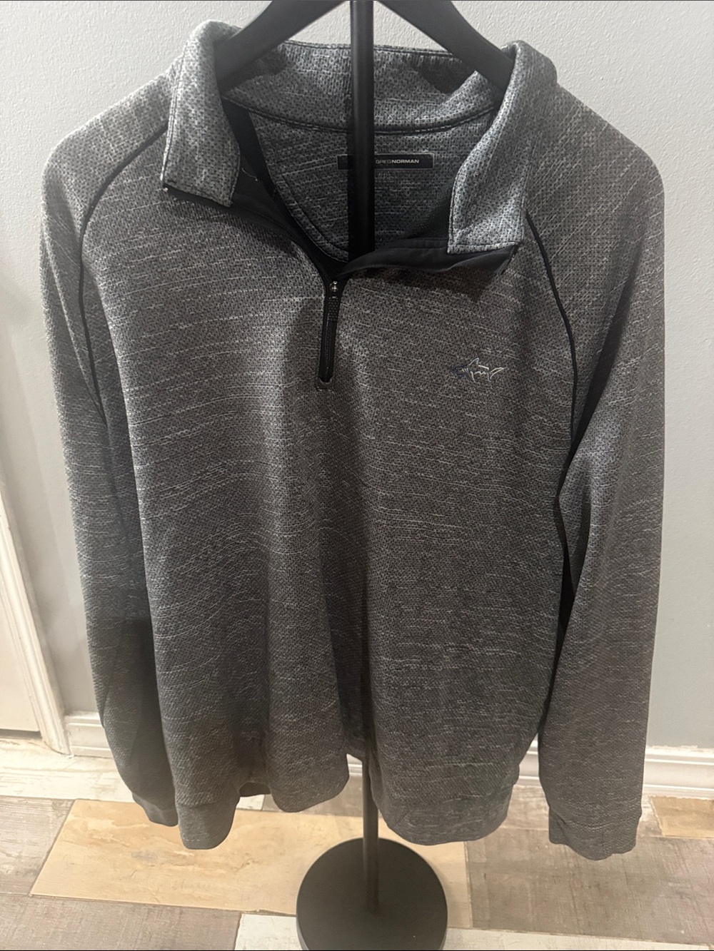 Greg Norman Gray Quarter-Zip Sweater